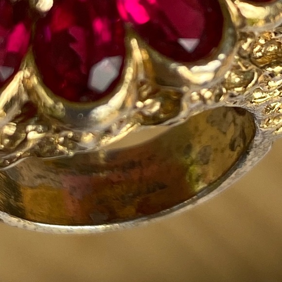 Vintage 1990s Y2k Large Ruby Red Costume Ring - Picture 4 of 6